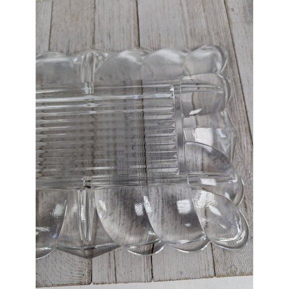 Vintage Clear Pressed Glass Relish Plate Tray 10 3/4" - Picture 7 of 7